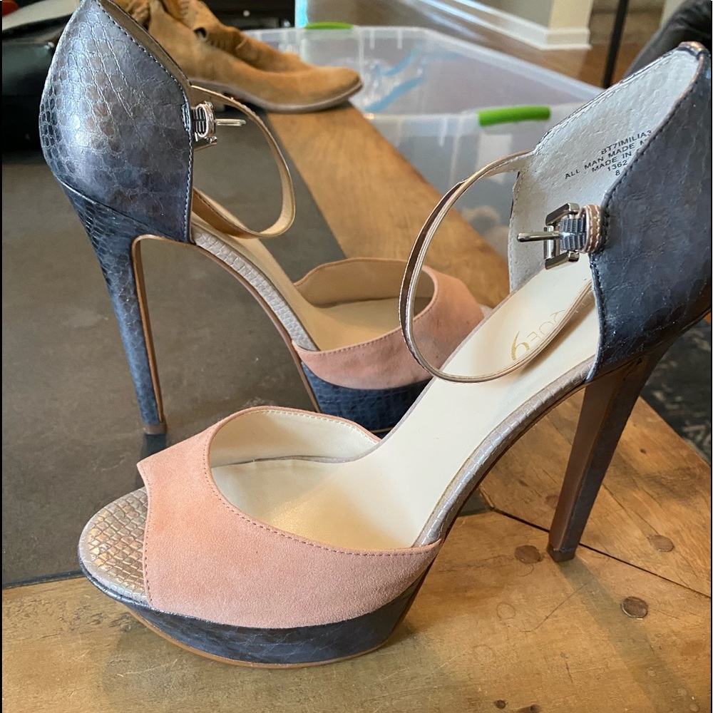 Boutique 9 Coral faux suede and snake skin heel